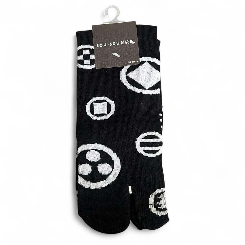 SOU·SOU Tabishita Socks Size 26-29cm Black White Geometric Made in Japan